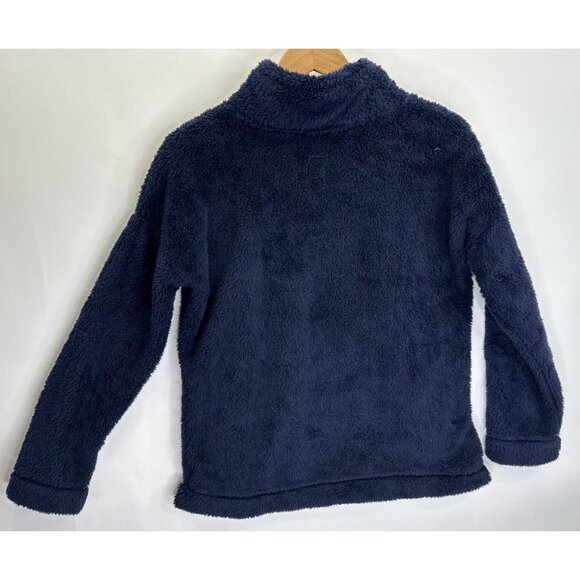 Jane & Bleecker Fuzzy Faux Fur Lounge Top Navy Blue Women's Size Small NWT - Picture 4 of 7